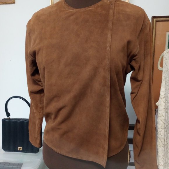 Vintage 90's Harve Benard Suede Shirt/jacket Size 6 - Picture 2 of 8